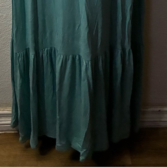 🆕7th Ray Sleeveless Belted Maxi In Nile Blue Gown with Ruffled Tiered Dress M🆕 - Picture 10 of 10